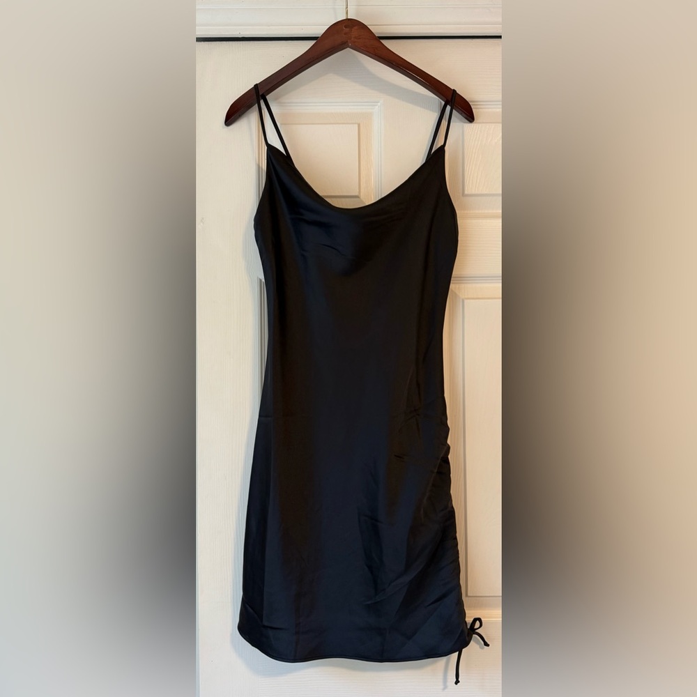 Forever 21 Black Ruched Slip Dress - Size Small